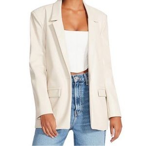 NWT! Steve Madden Vegan Leather Cream Blazer